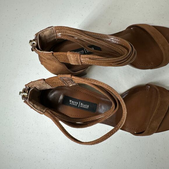 White House Black Market Women's Margot Whisky Heeled Strappy Sandals Size 9 - Picture 5 of 16